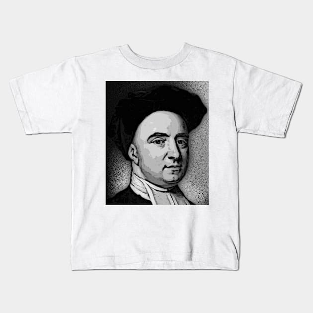 George Berkeley Black And White Portrait | George Berkeley Artwork 2 Kids T-Shirt by JustLit